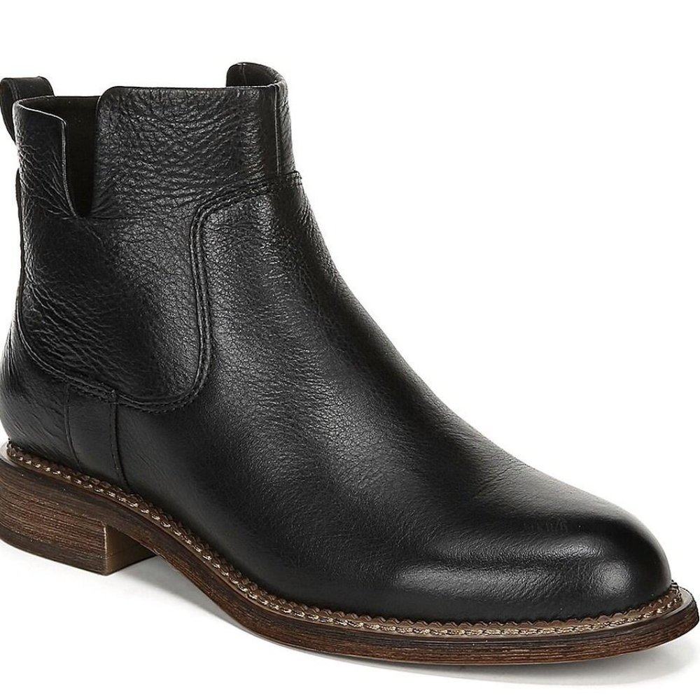 Franco Sarto Pebbled Leather asymmetrical Chelsea Boot